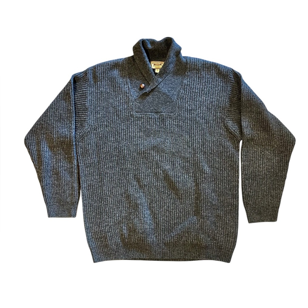 100% Lambswool Sweater Charcoal Sz 2XL Tall
